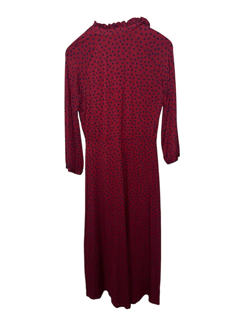 Boden Rosa Jersey Midi Swing Dress in Red Navy Polka Dot Size 8 Regular - Picture 3 of 5